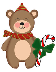 Fototapeta premium teddy bear with flower