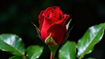 Naklejka premium Discover the Timeless Beauty of a Red Rose: A Captivating Floral Masterpiece That Symbolizes Love and Elegance