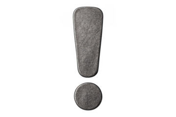 Exclamation mark symbol representing alert, warning, attention, caution or importance on transparent background