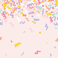 CONFETTI candy curly sweet pastel sparkle frame background template random scattering sprinkle element decorative pretty wallpaper