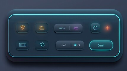 Modern User Interface Control Panel with LED Indicators