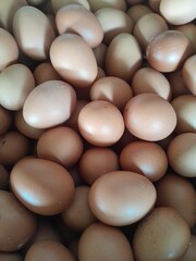 Fresh Brown Chicken Eggs – Organic Food Background