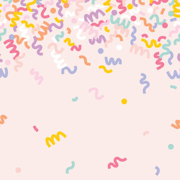 CONFETTI candy curly sweet pastel sparkle frame background template random scattering sprinkle element decorative pretty wallpaper