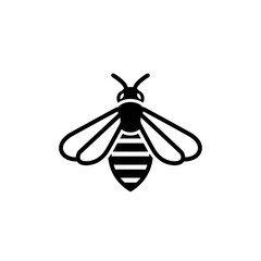 Bee Icon – Insect Pollination and Nature Symbol Vector Illustration
