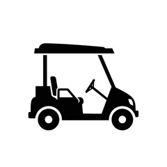 Golf Cart Icon – Electric Vehicle and Resort Transport Vector Illustration