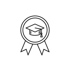 Graduation Medal Icon – Academic Achievement Award Vector Illustration