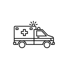 Ambulance Icon – Emergency Medical Rescue Vehicle Vector Illustration