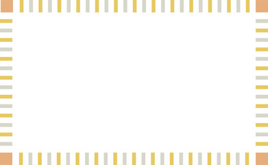 角が四角の黄色と灰色のストライプのフレーム