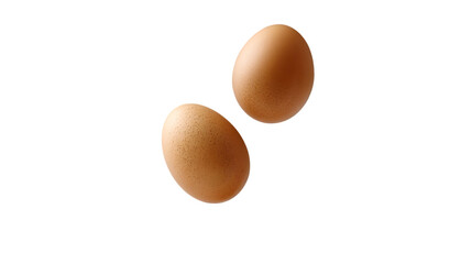 A juicy egg plum drifts gently and weightlessly, isolated on white