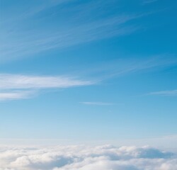 Sky background with clouds and blue gradient, natural lighting