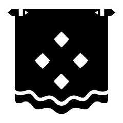 Dia de muertos icons vector illustration of a black banner with white diamond shapes and a wavy bottom edge design hanging