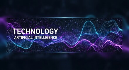 Abstract Technology Artificial Intelligence Waveform Visualization.