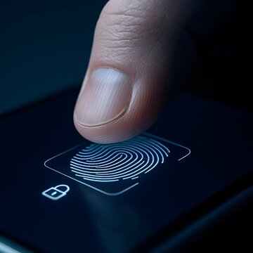 Fingerprint Authentication on Smartphone
 Secure Mobile Banking and Fintech Security Concept