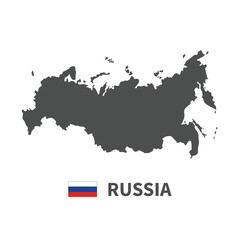 Obraz premium Russia map flag illustration on white background