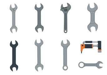 Wrenches and Tools A Collection of Repair Equipment for Various Mechanical Tasks