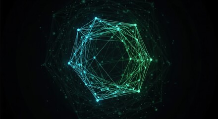 Abstract Glowing Geometric Network Sphere