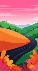 Obraz premium Abstract Vibrant Landscape Illustration