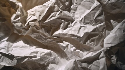 Abstract textured pattern formed by wrinkled white paper,