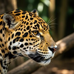 Obraz premium Majestic Jaguar Profile Close-up