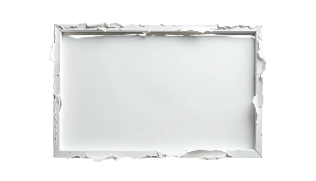 Rough white frame encasing empty void