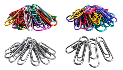 1. Paperclip Bundle Set, isolated on transparent background