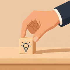 businessman hand holding idea box