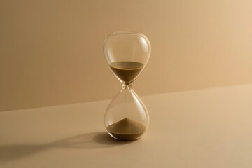 hourglass on black background