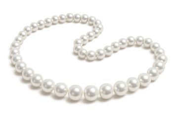 Obraz premium White pearl necklace lying elegantly illustrating luxury, beauty, and classic fashion accessory design with transparent background