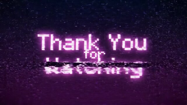 Thank You for Watching - Retro Pixel Art Animation.