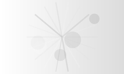 Abstract geometric mobile sculpture with spheres and lines on a light background