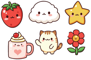 Whimsical Smiling Characters – Cute Sticker Pack