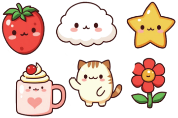 Whimsical Smiling Characters – Cute Sticker Pack