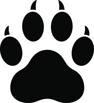 Paw footprint icon set, paw print icons in different style, cute animal track