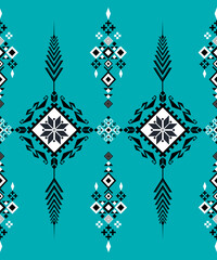 Geometric ethnic pattern black on light green background design for fabric,carpet,tile,texture and background.Vector elements for design.