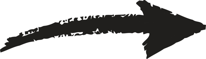 Brush, marker drawn bold arrows set. Collection of hand drawn doodle thick arrows in different directions.