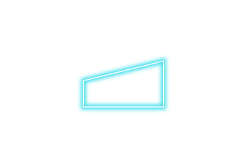 Futuristic Neon Blue Trapezoid Shape on PNG Background for Digital Interface Design