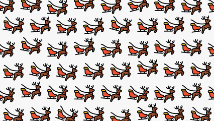 Reindeer looping pattern. Festive design for christmas wrapping paper, holiday decorations, or greeting cards.