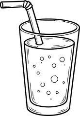 Refreshing drink with orange slice vector design element