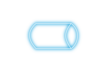 Blue Neon Cylinder Outline with Glow Effect for 3D Abstract Interface Background