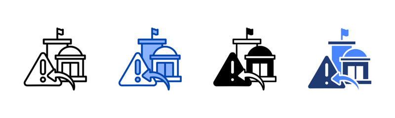 Crisis icon set multiple style collection