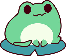 Cute Cartoon Frog Element