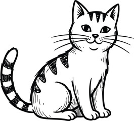 Vector illustrations of cat different breeds set, cute pet animals, lovely kitten on white background in flat style design.