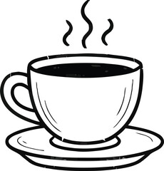 Mug With tea and steam in a flat style - vector clipart.