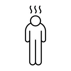 Depression icon. Simple outline style. Depression linear symbol design. Simple line illustration on white background.