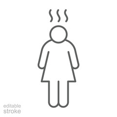 Depression icon. Simple outline style. Depression linear symbol design. Simple line illustration on white background. Editable stroke