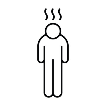 Depression icon. Simple outline style. Depression linear symbol design. Simple line illustration on white background.