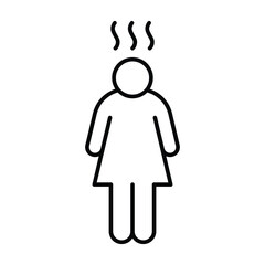 Depression icon. Simple outline style. Depression linear symbol design. Simple line illustration on white background.