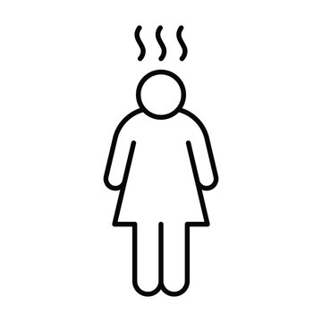 Depression icon. Simple outline style. Depression linear symbol design. Simple line illustration on white background.