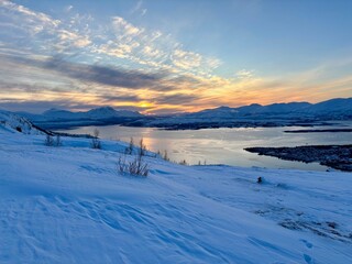 sunset in the mountains