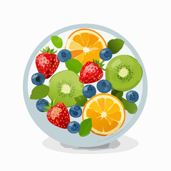 fresh fruit in a glass